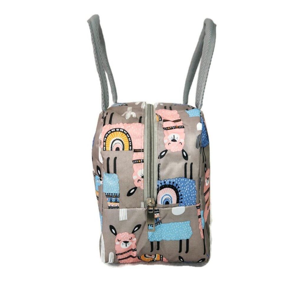 Llama Cactus Themed Insulated Lunch Bag Tote - Picture 3 of 6